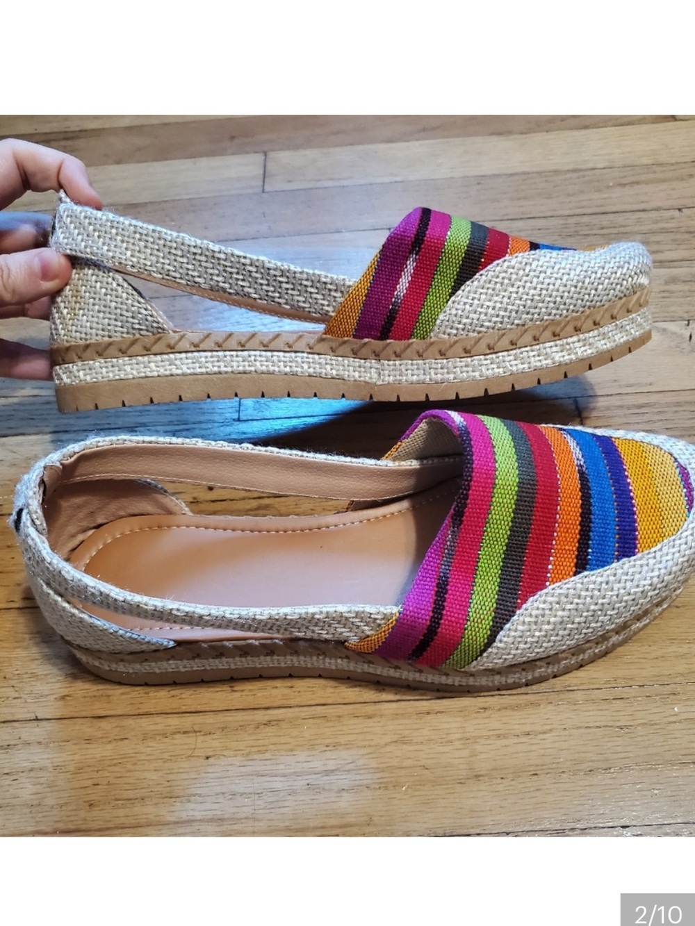 Artisan Rainbow Espadrille Wedges - Picture 2 of 8